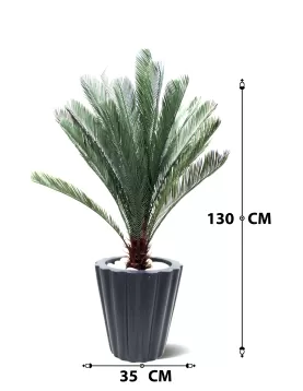 INDOOR PLANT DESIGN (ARTIFICIAL SAGOCYCAS ) POT 35 CM HEIGHT 130 CM