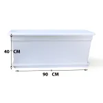 RECTANGLE MERELAND-WHITE POT 40CM