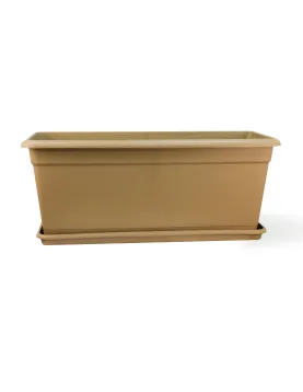 RECTANGLE MERELAND-BEIGE POT 40CM