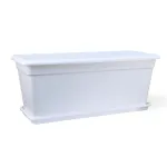 RECTANGLE MERELAND-WHITE POT 40CM