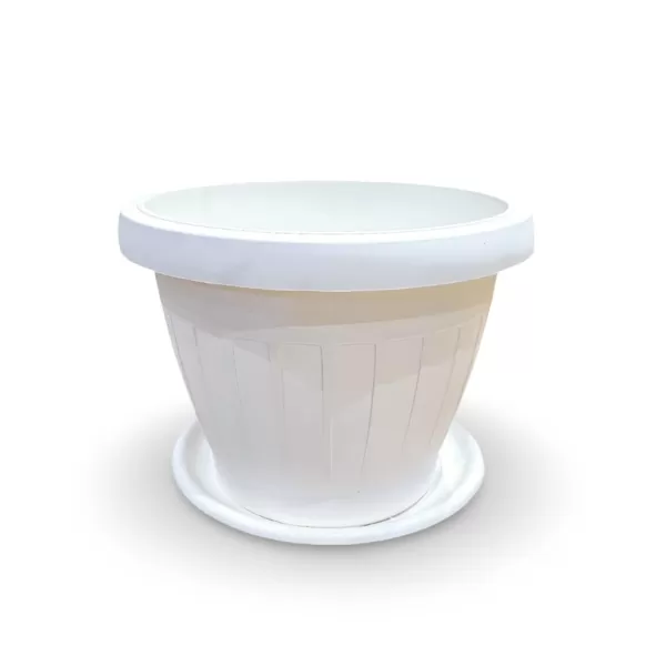 CIRCLE POT WHITE 45 CM - HIGHT 35 CM