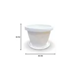 CIRCLE POT WHITE 45 CM - HIGHT 35 CM