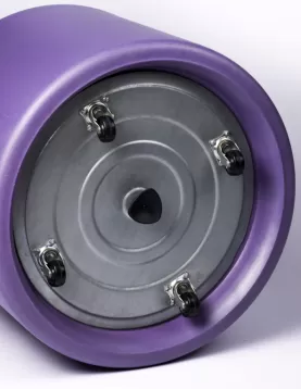 ALUMINIUM POT PURPLE WITH WHEELS 30CM