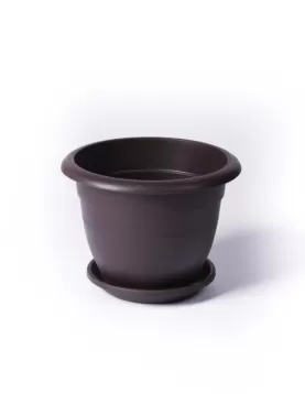 CIRCLE POT  BROWN 30Cm