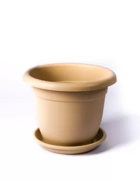 CIRCLE POT BEIGE 40CM