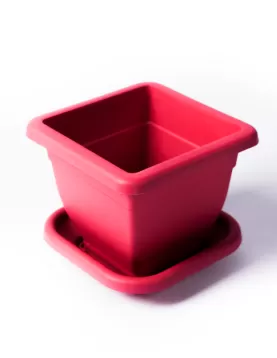 SQUARE POT PINK 20*20CM