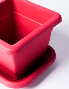 SQUARE POT PINK 20*20CM