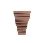 SQUARE POT 40CM DARK BROWN