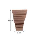 SQUARE POT 40CM DARK BROWN - Image 3