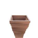 SQUARE POT 40CM DARK BROWN - Image 2