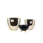 Metal Planter Set with Stand – 3 PCS