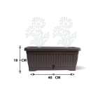 Rectangular Plastic Planter – 18 CM (Brown) - Image 4