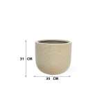 Ribbed Round Fiber Cement Pot – 31 CM - Image 2