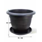 Round Plastic Pot – 50 CM (Black) - Image 3