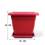 Square Plastic Pot – 40 CM (Red) - Image 3