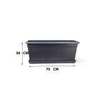 RECTANGLE POT 70*30CM DARK GREY - Image 3