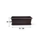 RECTANGLE POT 70*30CM BROWN - Image 3