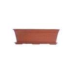 Rattan Rectangle Plastic Planter – 17 CM